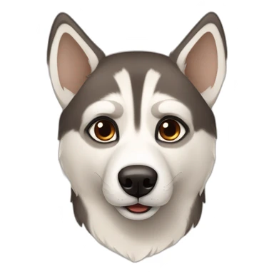 Husky in capuchino colors with different eye colors sticker