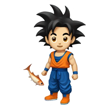 Goku mixed with a fish sticker