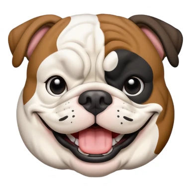Black and white happy boy English bulldog with a big smile sticker