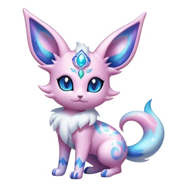 Shiny Exotic Cute Nebulae Ethereal Espeon-Sylveon-Meowstic-Hybrid-Creature with pattern-markings sticker