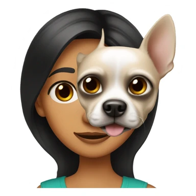 Mexican girl with black chihuahua sticker