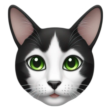 black and white cat and green eyes sticker