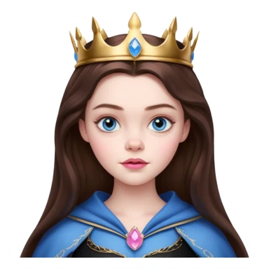 Elle fanning as princess Aurora in Maleficent but with chocolate brown hair and blue eyes, slightly bigger pink lips. sticker