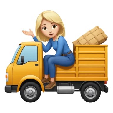 blonde girl falling out of a truck sticker