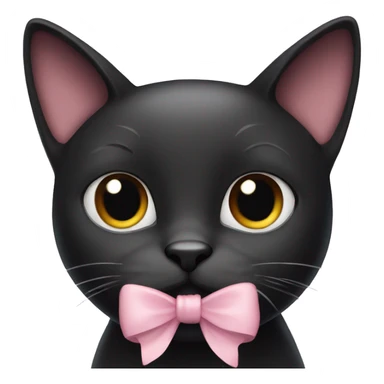 Black cat with a soft pink bow  sticker