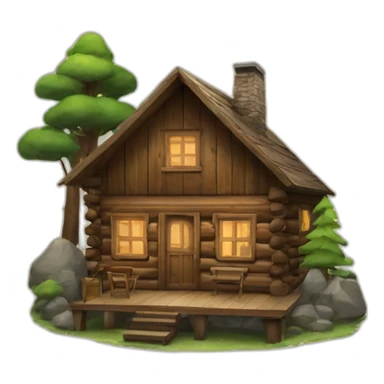 cabin in woods sticker