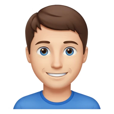 adult male with short, brown hair and blue eys sticker