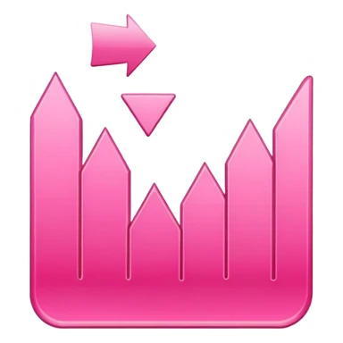 pink chart with upward trend iOS style sticker