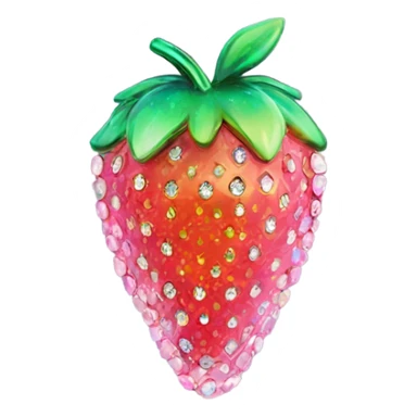 opal crystal rhinestone strawberry sticker