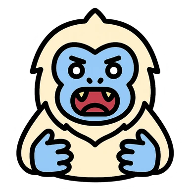 abominable snowman, clear and expressive, suitable for YouTube emoji, color outline icon style sticker
