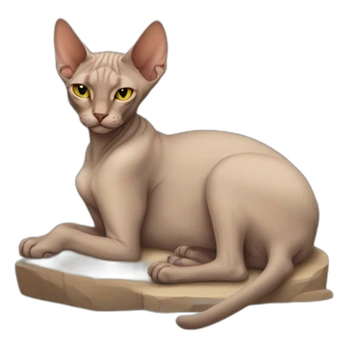 sphinx cat sleeping full body sticker