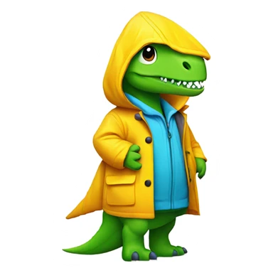 Dinosaur wearing rain coat sticker