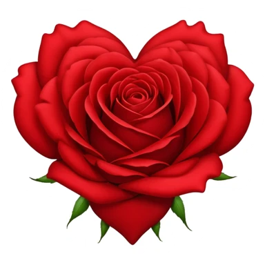 Red rose heart sticker