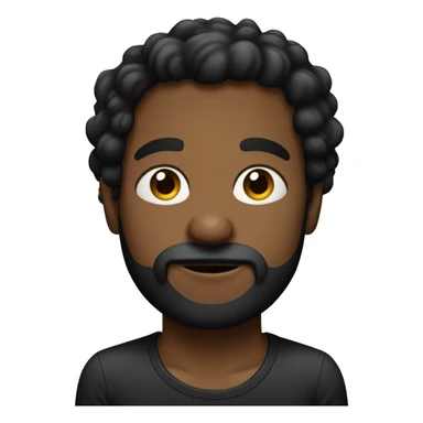 HOmem negro com cabelo crespo  e camisa preta sem barba sticker