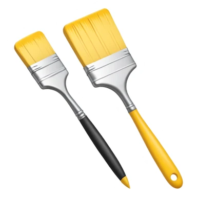 paintbrush and code brackets together, symbolizing creative web design emoji sticker
