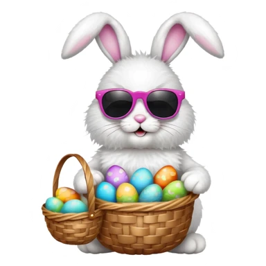 Easter bunny wearing sunglasses sticker