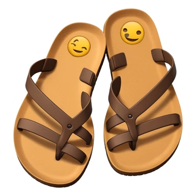 basic sandal sole, minimal detail, emoji style, viewed from the bottom sticker