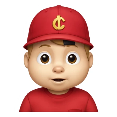 CHIPMUNK ALVIN FROM ALVIN AND THE CHIPMUNKS WITH RED SHIRT AND RED HAT VERY SKINNY AND MALNOURISHED sticker