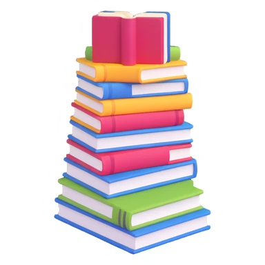 stack of books sticker