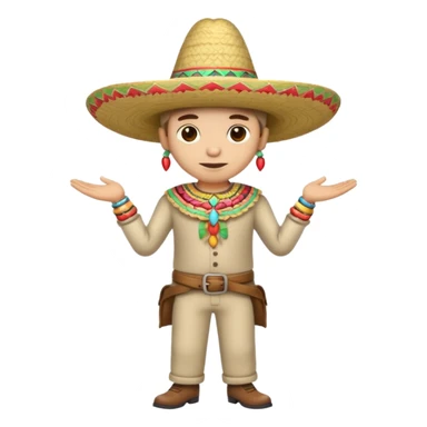 Joint with arms and legs with a sombrero on sticker