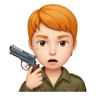 Gun pointing at a person’s mouth sticker