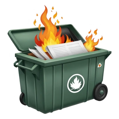 Flaming dumpster fire with "Indian bureaucracy" at the center. sticker