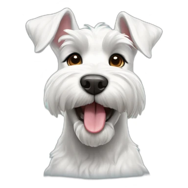 Cute White Schnauzer with tongue out smiling sticker