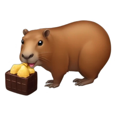 capibara eat chocolate sticker