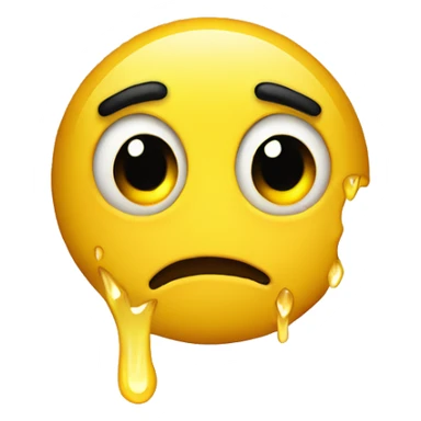 yellow emoji on the brink of tear sticker