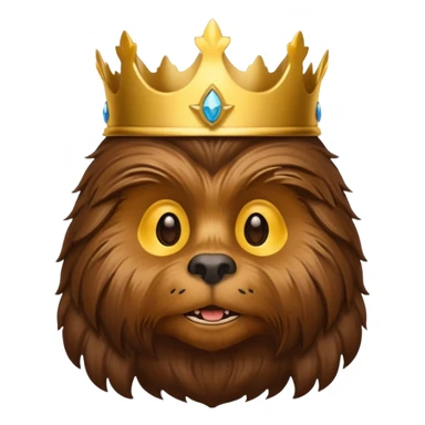 a wookiee wearing a crown sticker