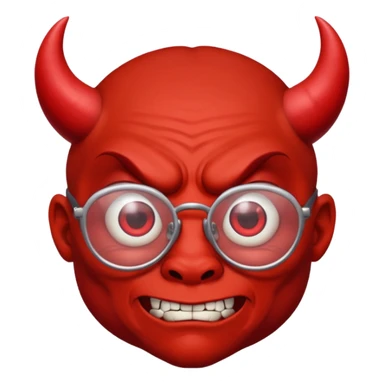 devil with eye glasses sticker