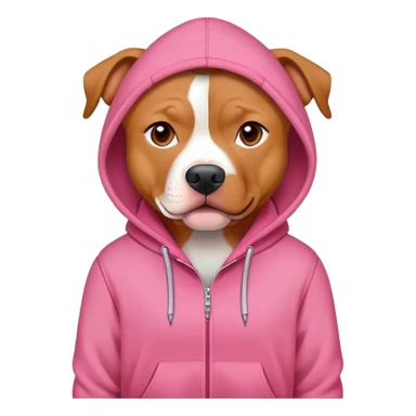 Red pitbull in pink hoodie  sticker