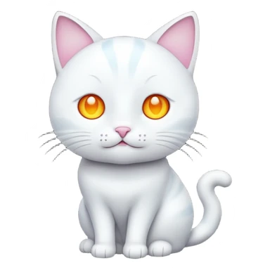 white cat luminous sticker