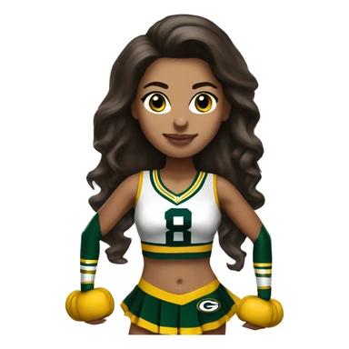 nfl glamourous cheerleader, brunette hair, Green Bay packer  sticker