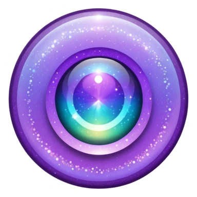 Glitter purple and cian inner circle sticker