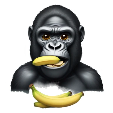 gorilla with 4 bananas in his mouth sticker