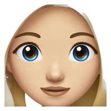 tan asian girl with dark long hair and blue eyes and birthmark below her right eye sticker