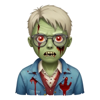 zombie wtih glasses  sticker