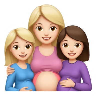 One pregnant woman with her two friends  sticker