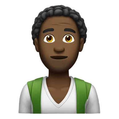 Jamaican guy with the text “biggiedoo” written on his head  sticker