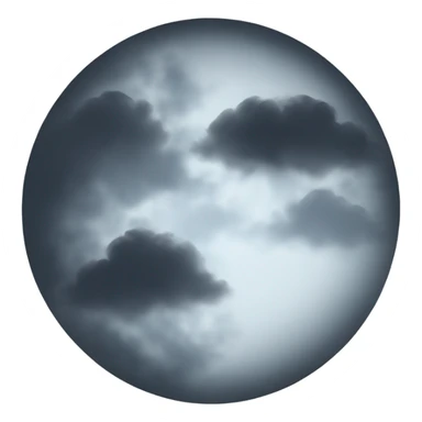 Big moon hidden behind a haze of clouds  sticker