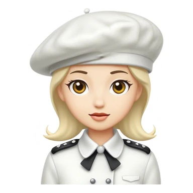 white beret without human sticker