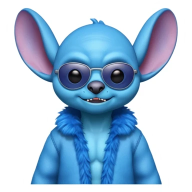 Stitch the blue alien from Lilo & Stitch wearing sunglasses sticker