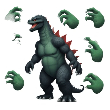 Godzilla with big tattoos on his skin sticker