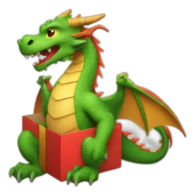 dragon from gift box sticker