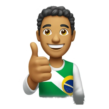 Smiling Brazilian man showing thumbs up  sticker