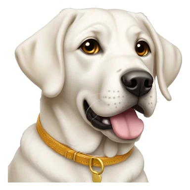 Perro labrador blanco con collar roa sticker