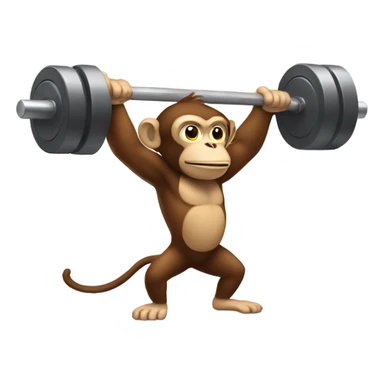 Monkey lifting weights  sticker