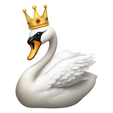 Swan wearing a crown  sticker