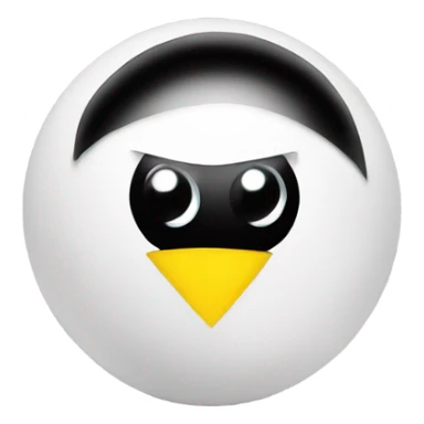 White ball with triangle black eyes with yellow pupils..  sticker